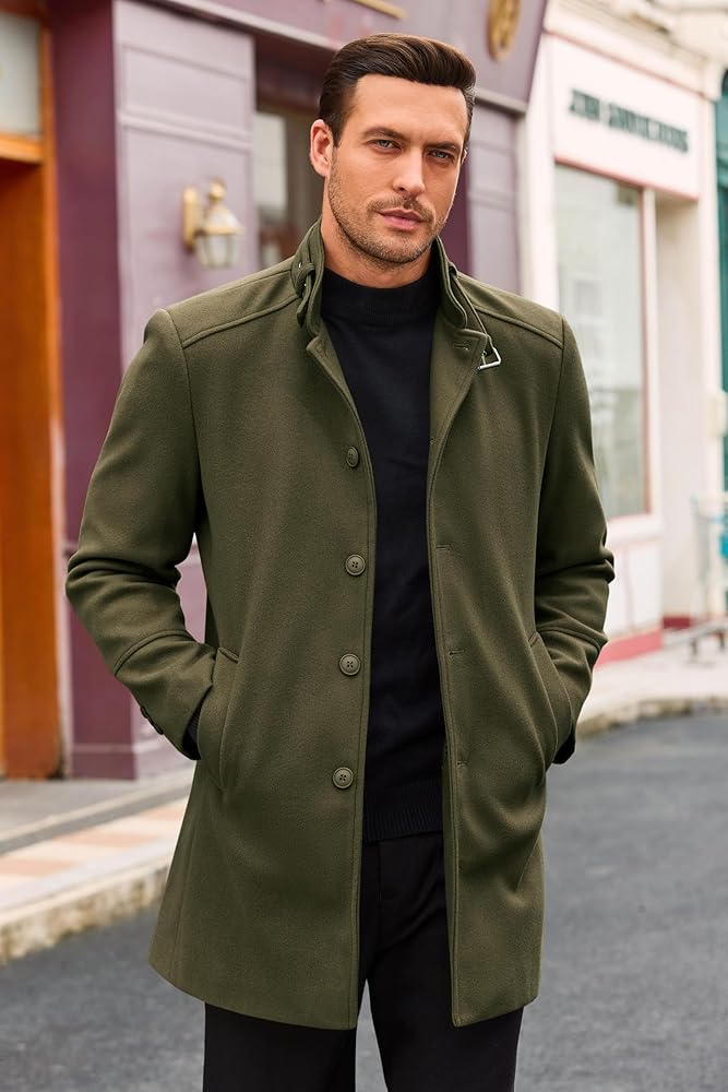 ジャケット・アウター Classical Stand Collar Trench Coat Runcati Mens Trench Coat Stand Collar Casual Slim Fit Single